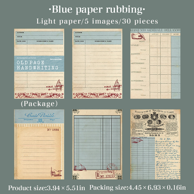 Vintage Page Hand Collection Scrapbook Notepad