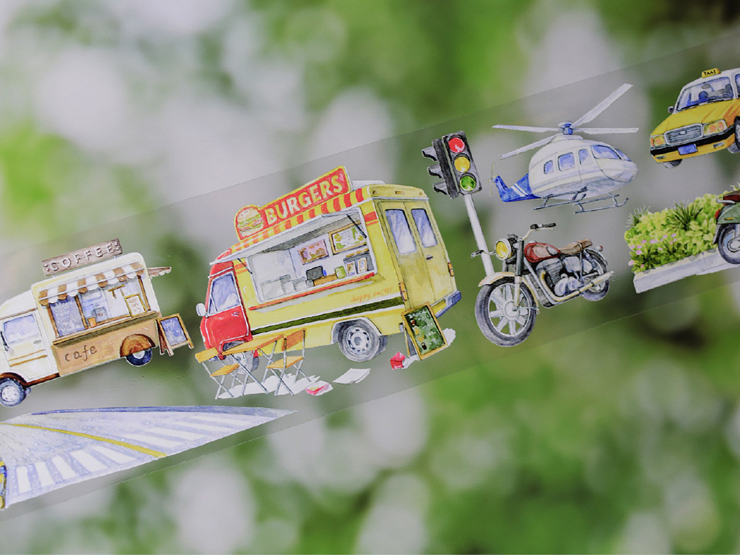 【OKTM】Vehicles Landscape PET Tape