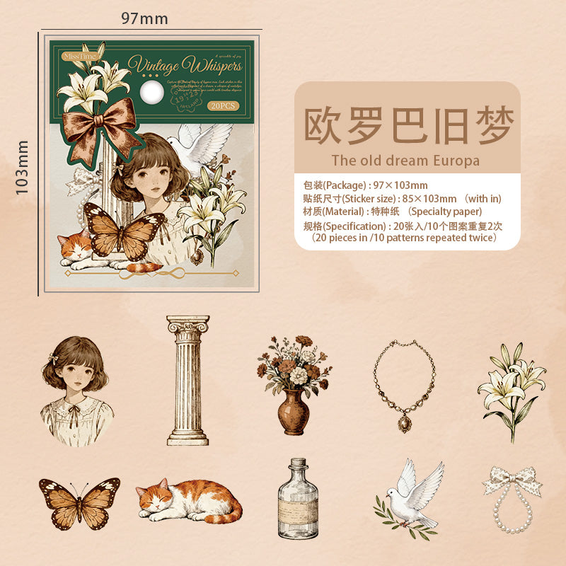 Vintage Girl Paper Sticker for journaling and scrapbooking