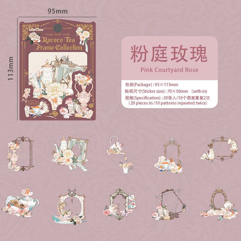 Garden Floral Border Stickers Vintage PET Stickers