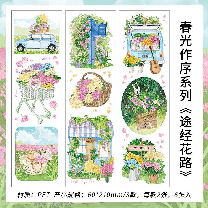 Panoramic Spring Scenery Decorative Tape