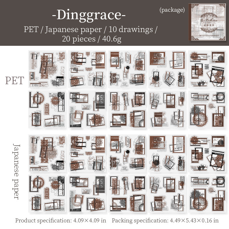 Lace theme Pre-cut Washi&PET Sticker Book