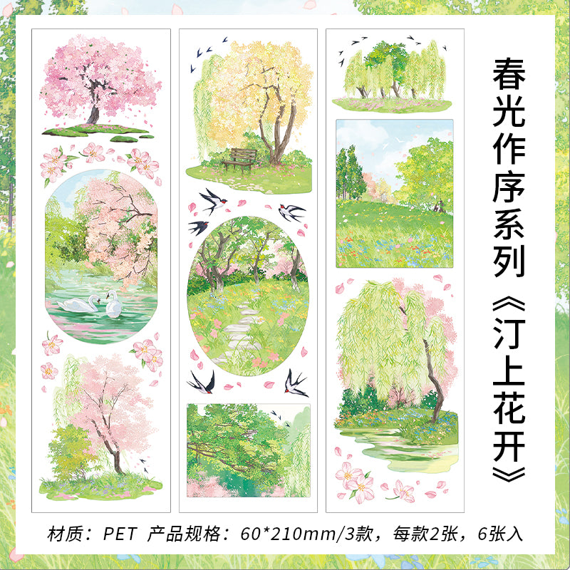 Panoramic Spring Scenery Decorative Tape