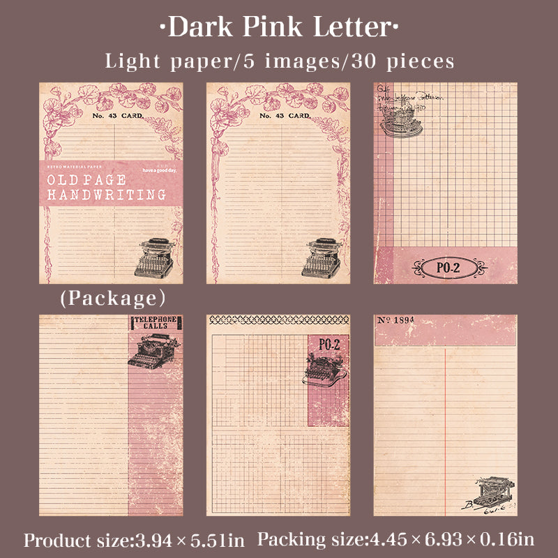 Vintage Page Hand Collection Scrapbook Notepad