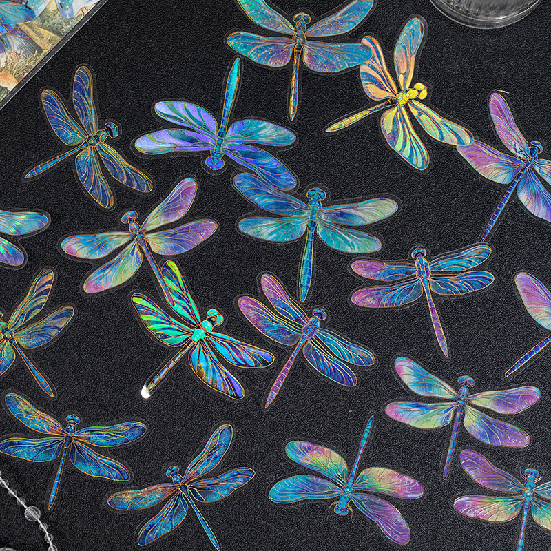 Colorful Dragonfly PET Sticker