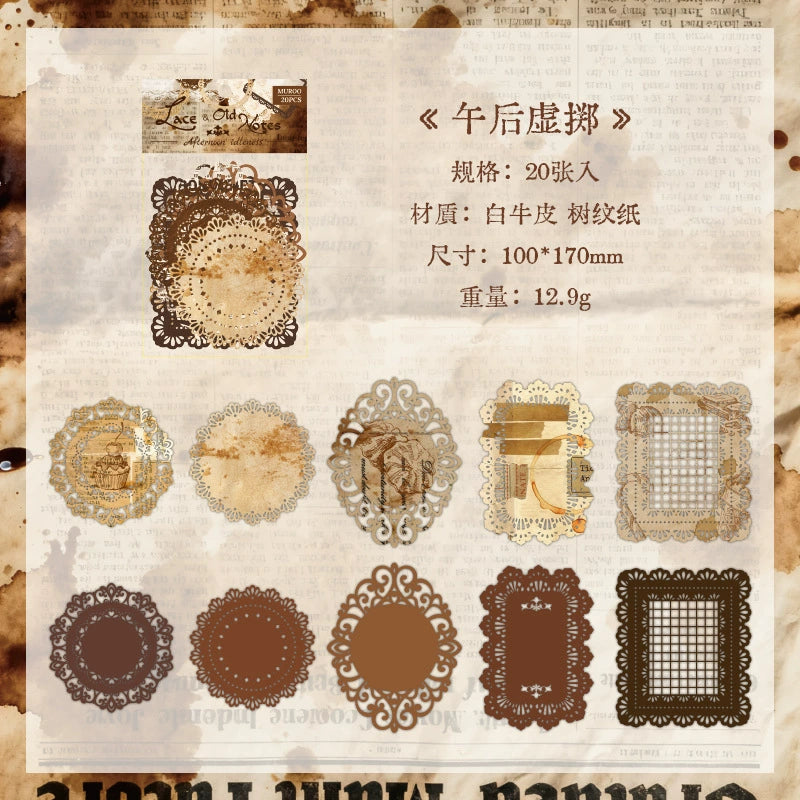 Lace-trimmed Vintage Letters Scrapbooking Paper