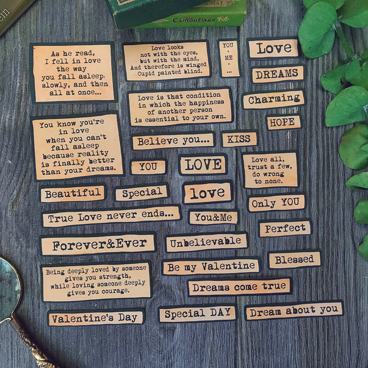 ZX About Love Phrasenaufkleber, 30 Stück