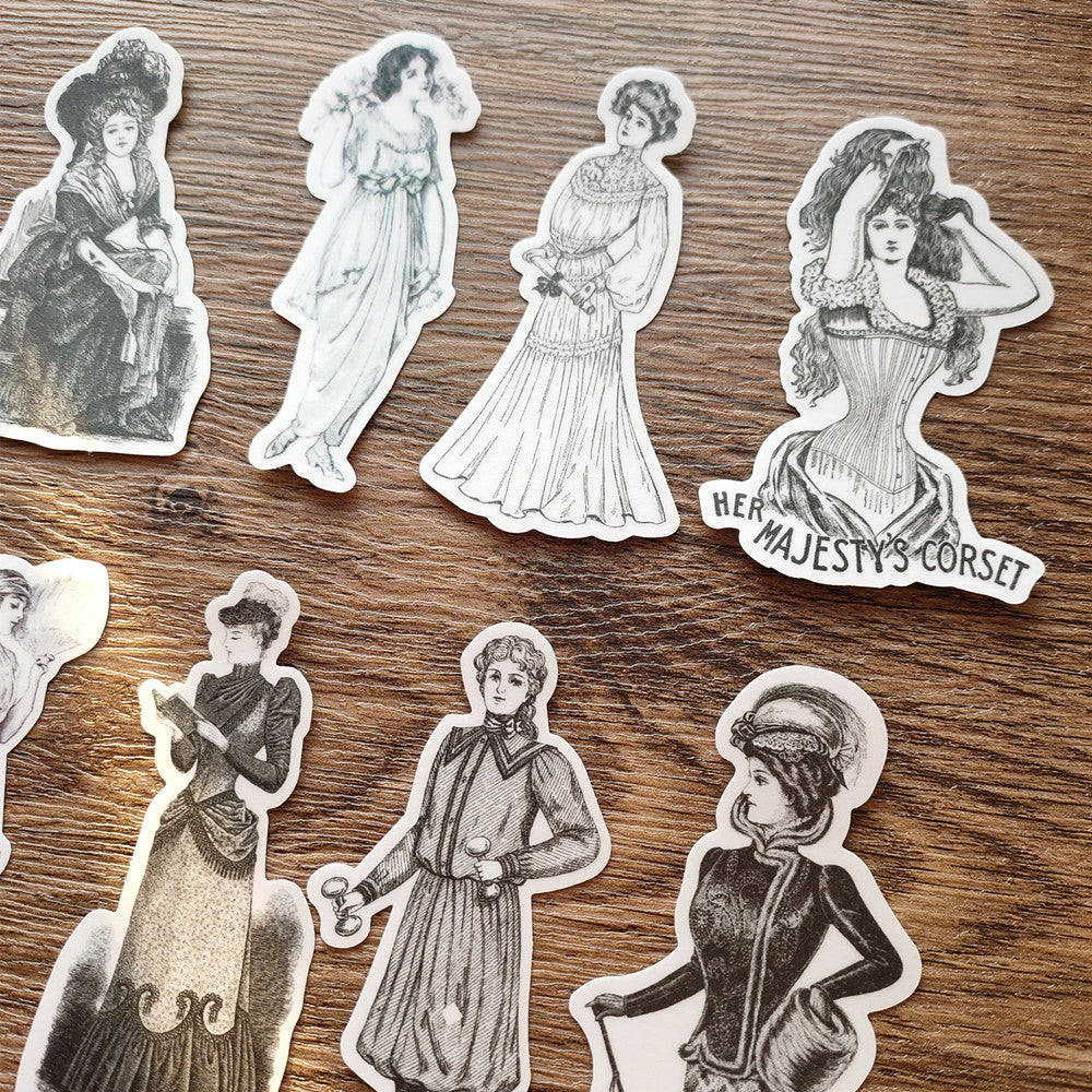 ZX Vintage European Lady Stickers 14PCS