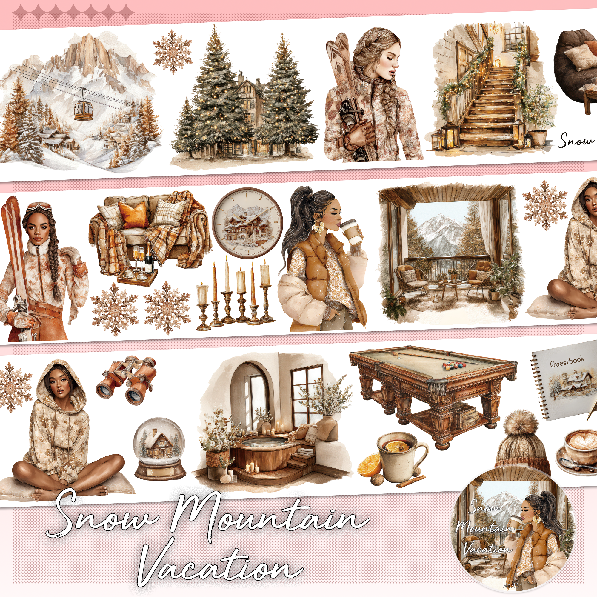 Snow Mountain Vacation PET Tape | No.46 | MOOBOOM Design