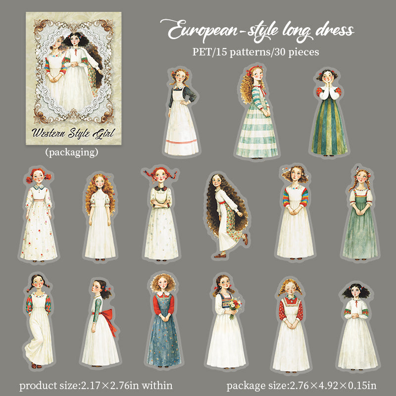 Sweet Style Lolita Girl Character Theme Stickers for journaling and scrapbooking