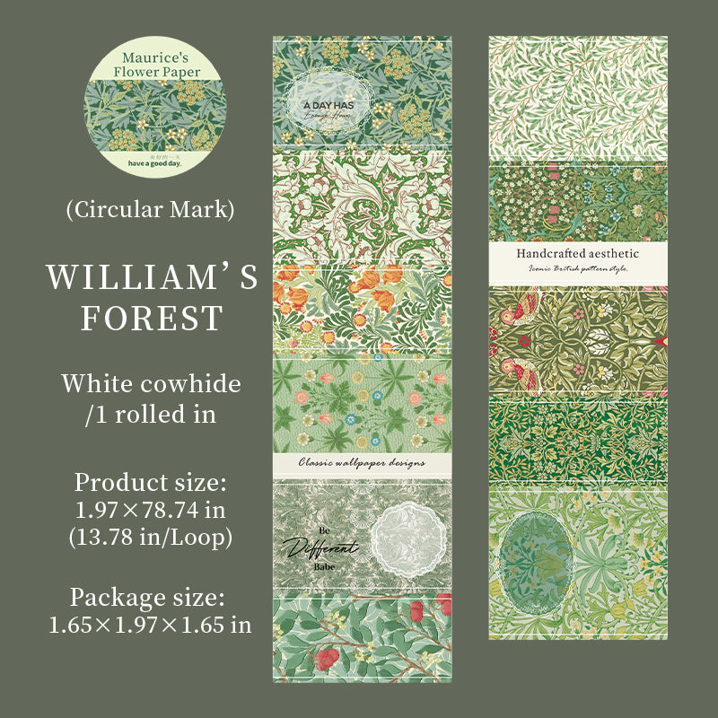 Vintage Floral Background Washi Tape