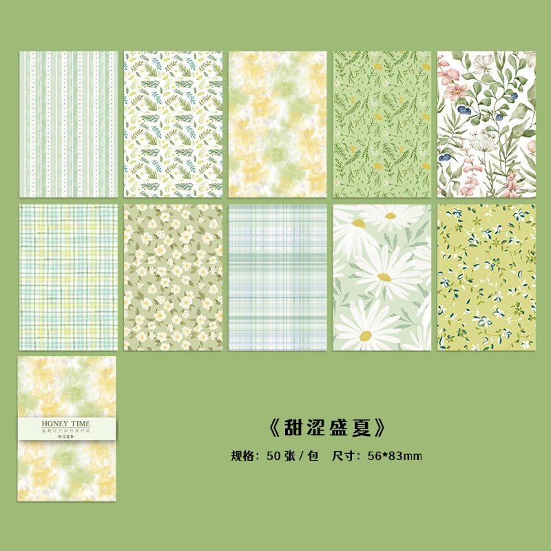 Plaid with Floral Print Scrapbooking Paper