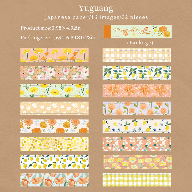 Floral Mist Painting Washi Sticker Book