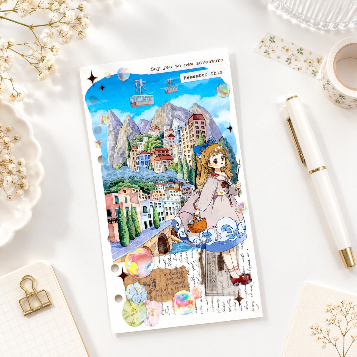 【MOOBOOM】 City in the Mountains Pre-cut Landscape PET Tape detail image 2