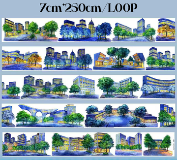 【SZCX】Bustling Night City Landscape PET Tape