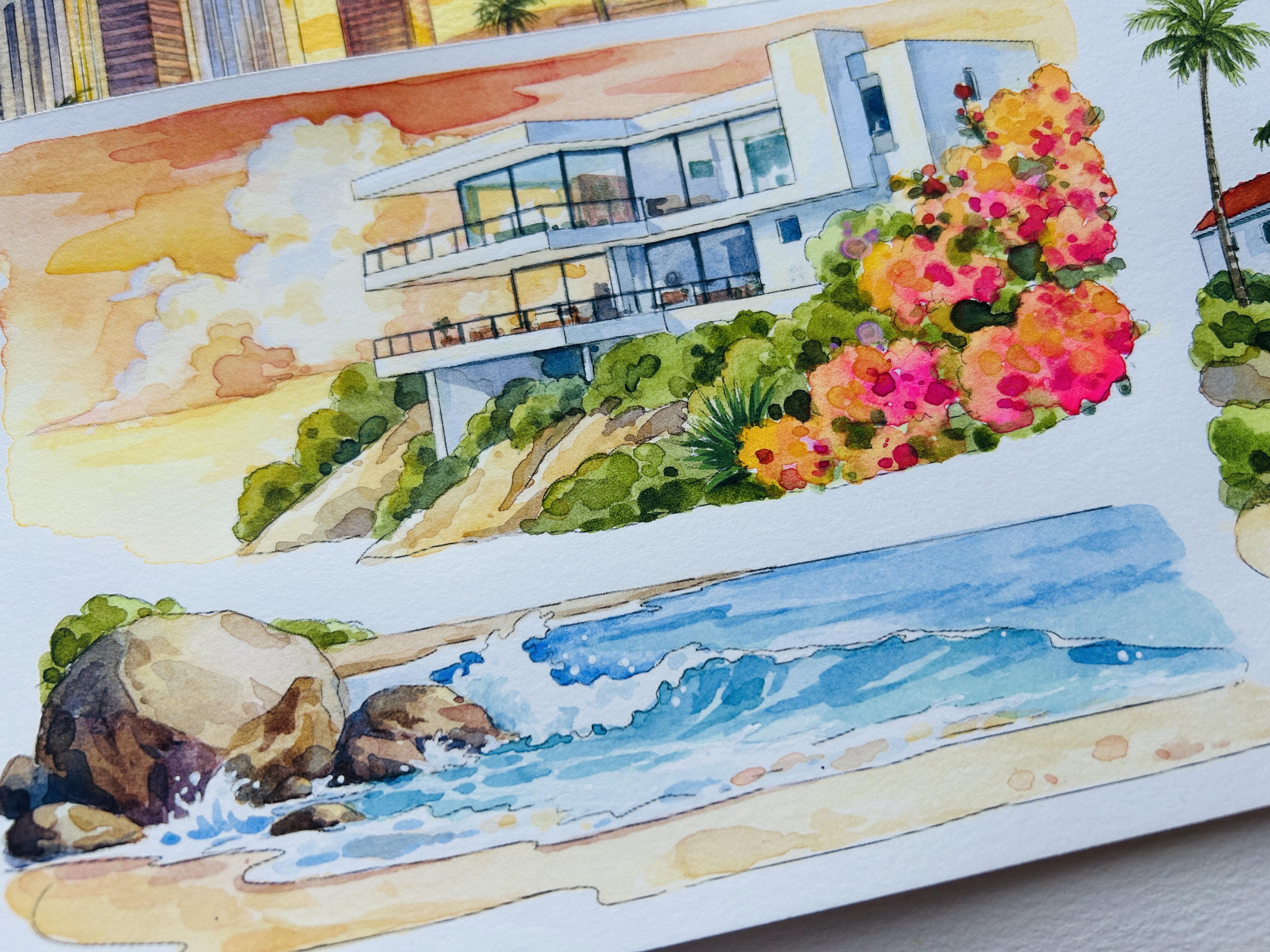 【MOOBOOM】Los Angeles City Buildings Scenery Shell Light Foil Pre-cut Landscaping Tape