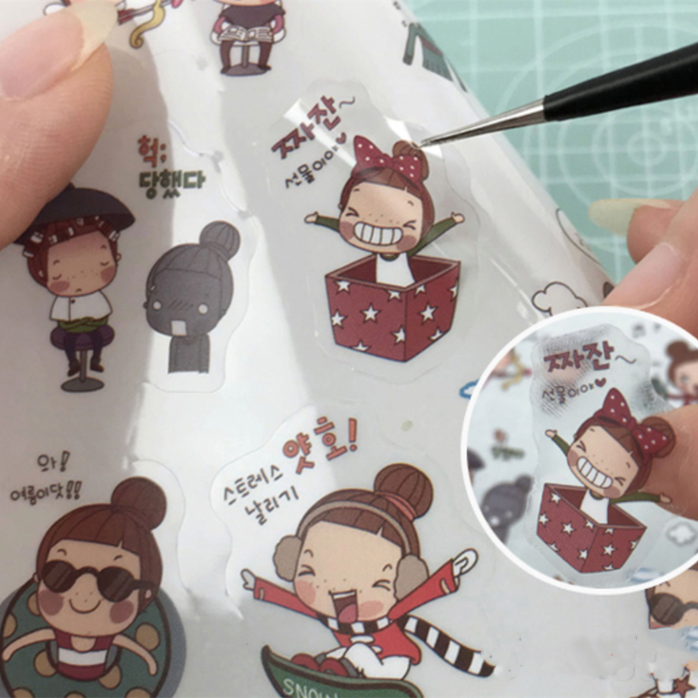 Schwarze Pinzette mit Aufklebern