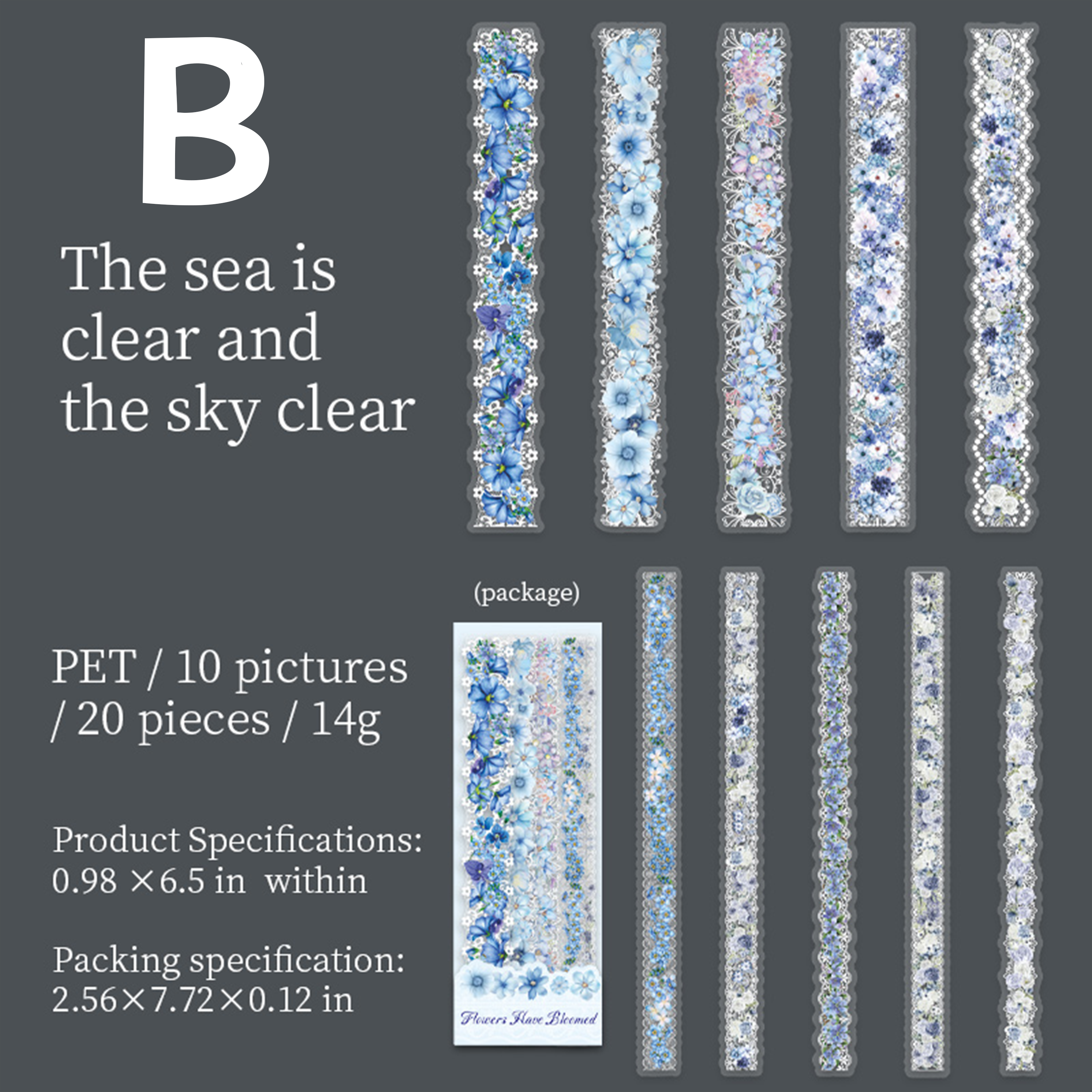 Long Lace Flower Stickers