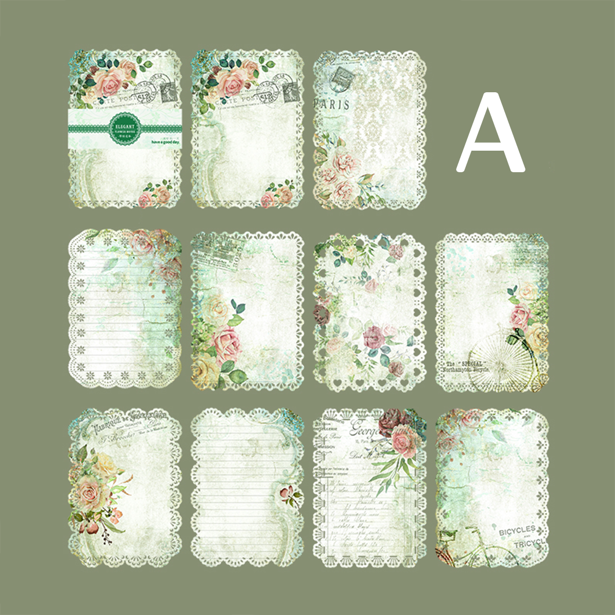 Elegant Flower House Scrapbook Paper