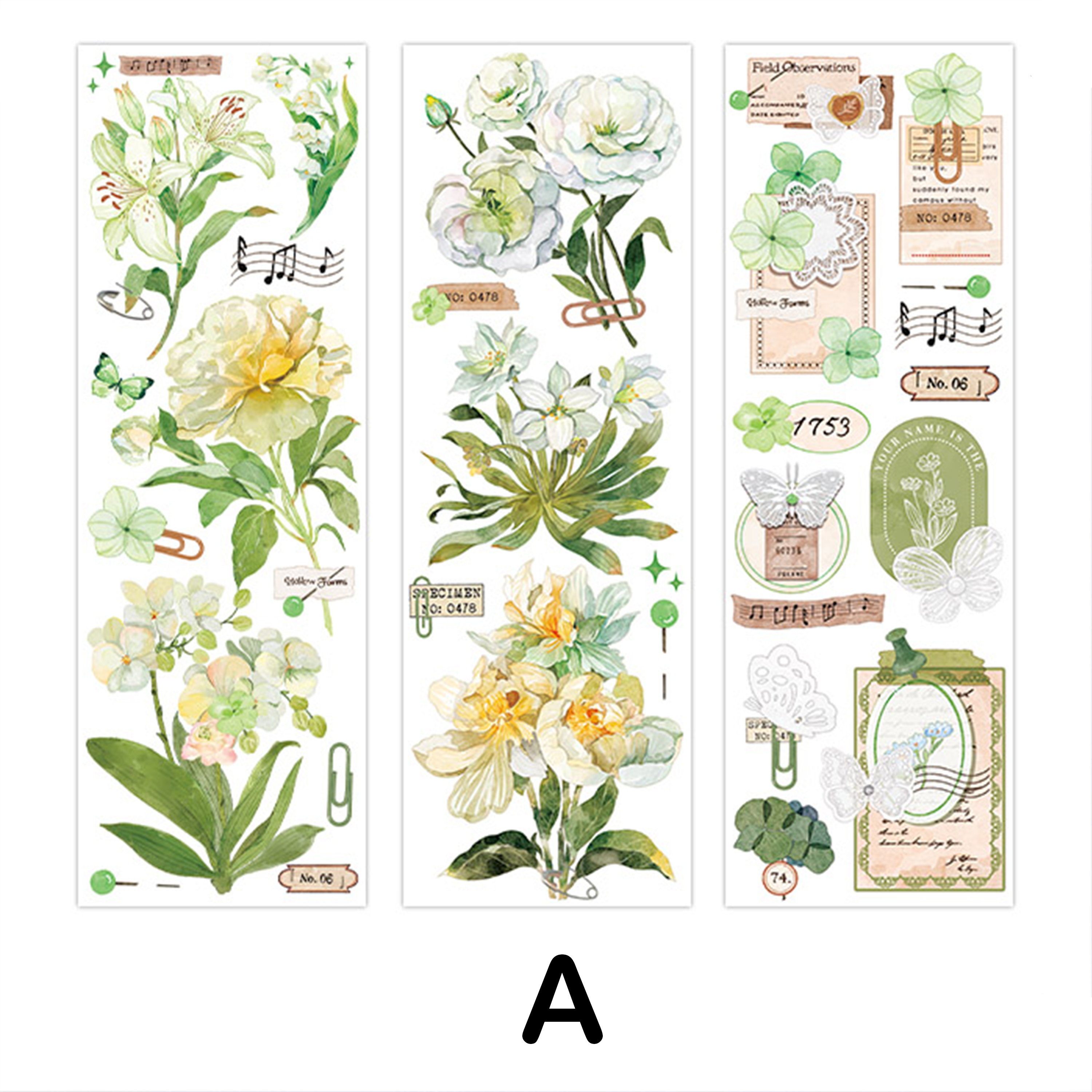 Flowering Letter Tape Sticker