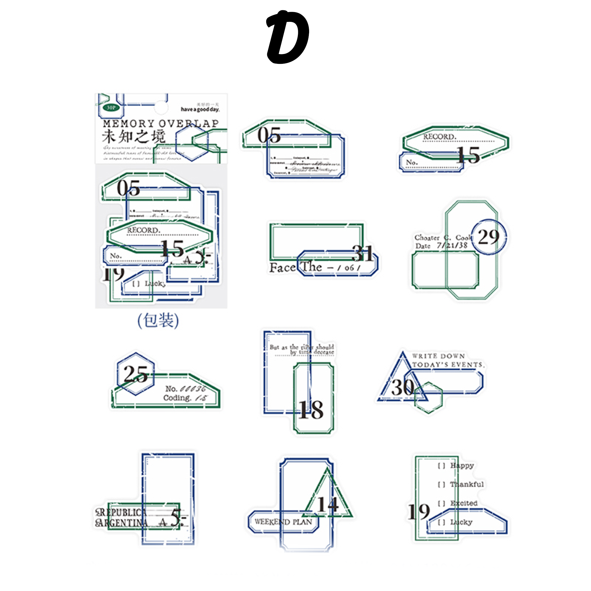 Memory Overlap Vintage Border Sticker