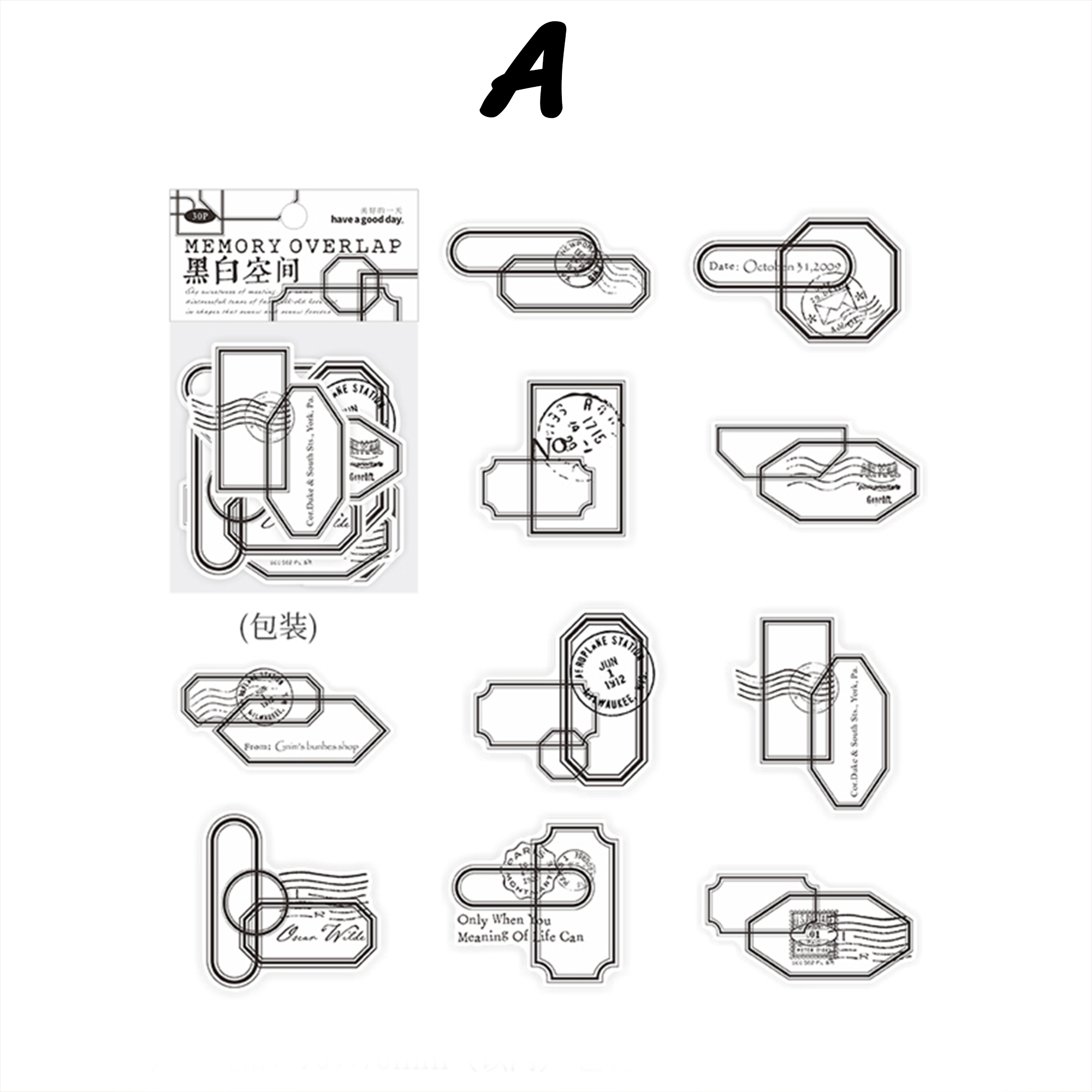 Memory Overlap Vintage Border Sticker
