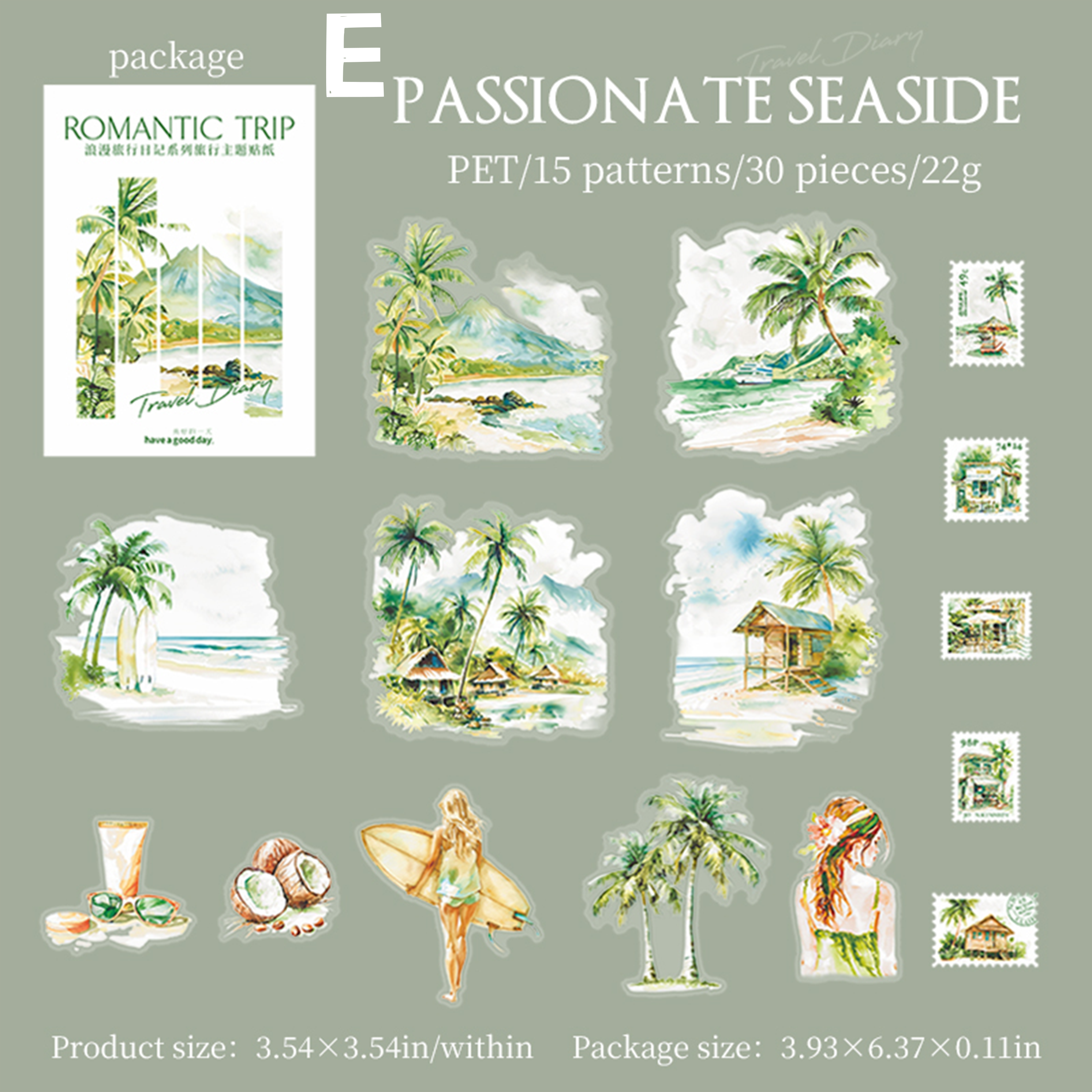 Romantic Travel Diary Sticker