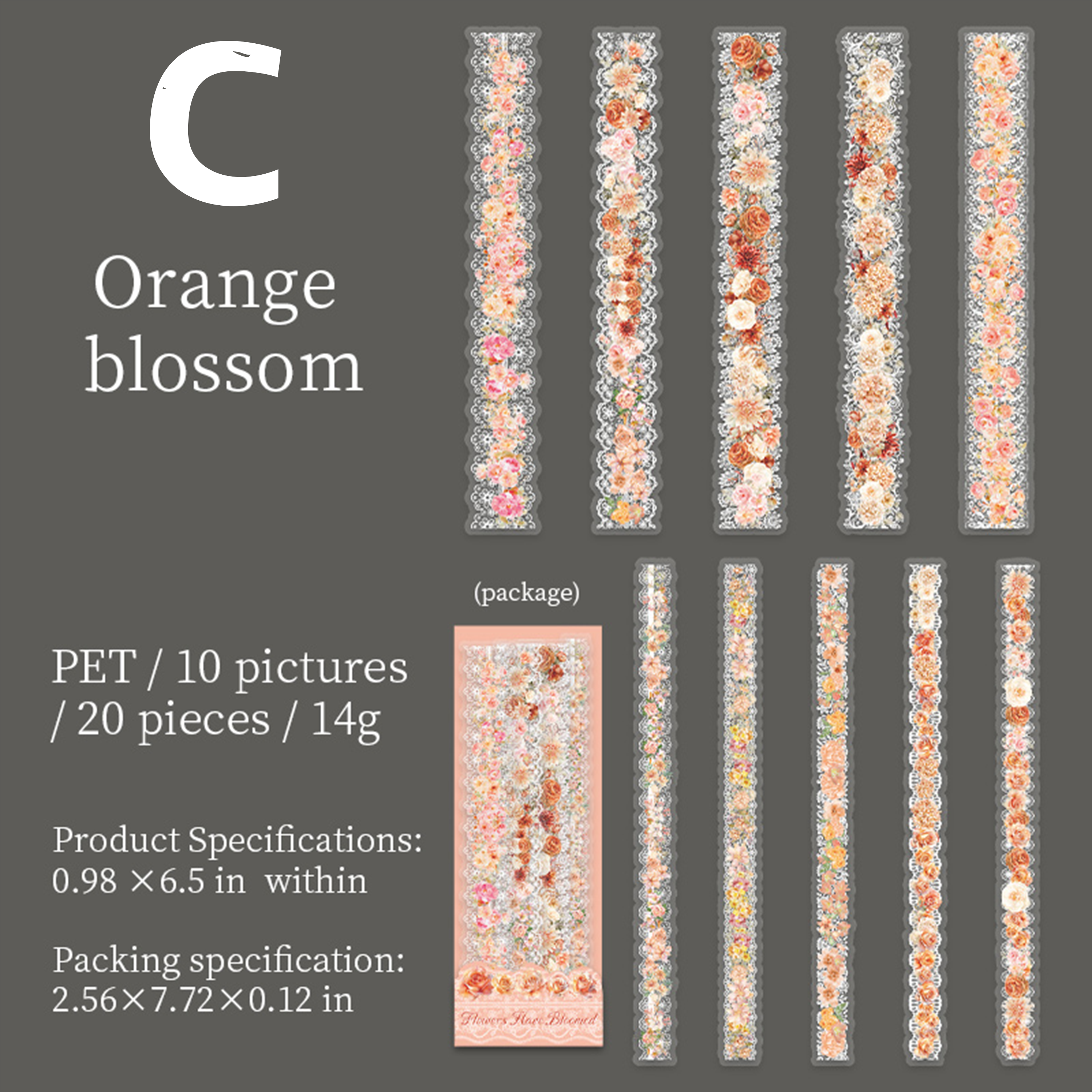 Long Lace Flower Stickers