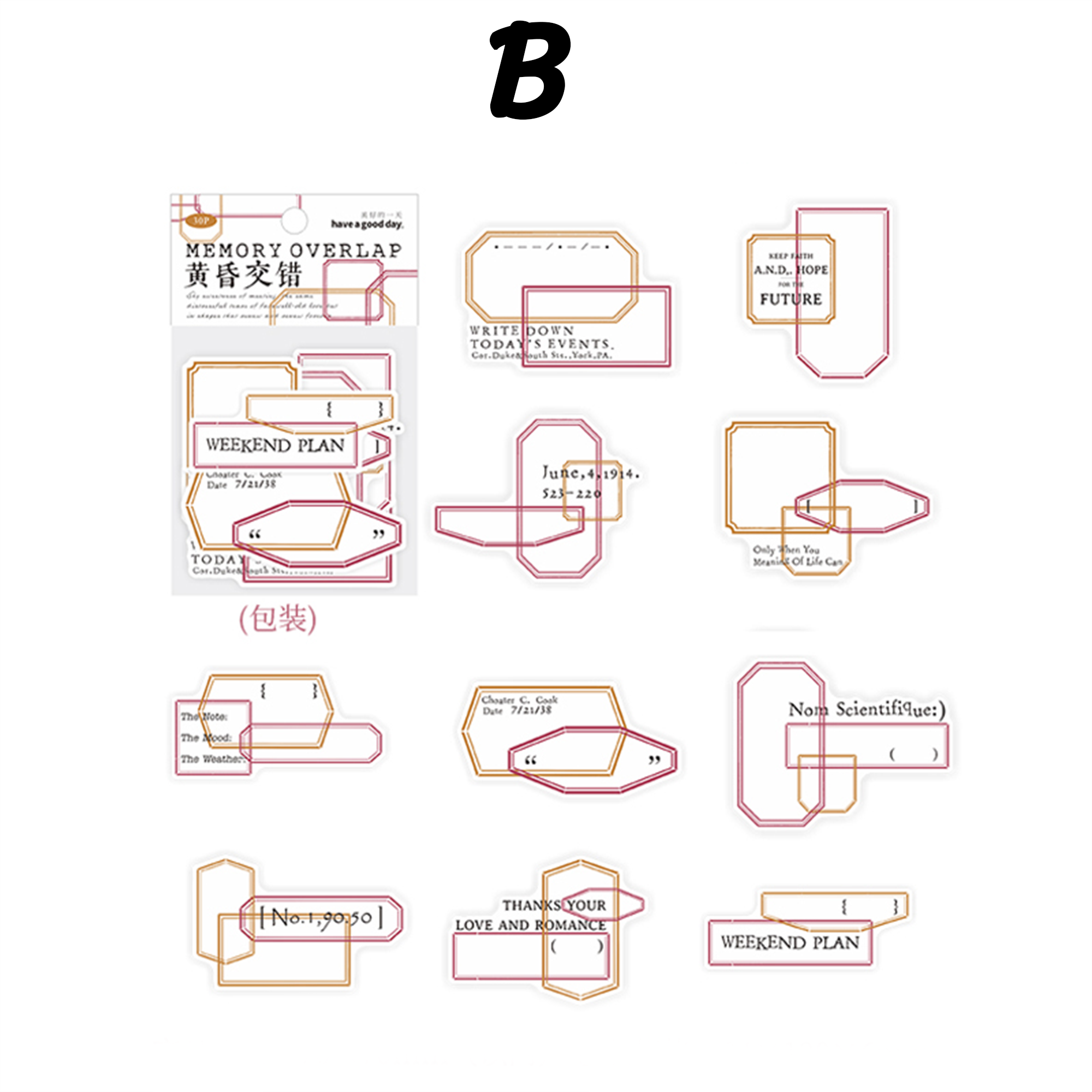 Memory Overlap Vintage Border Sticker