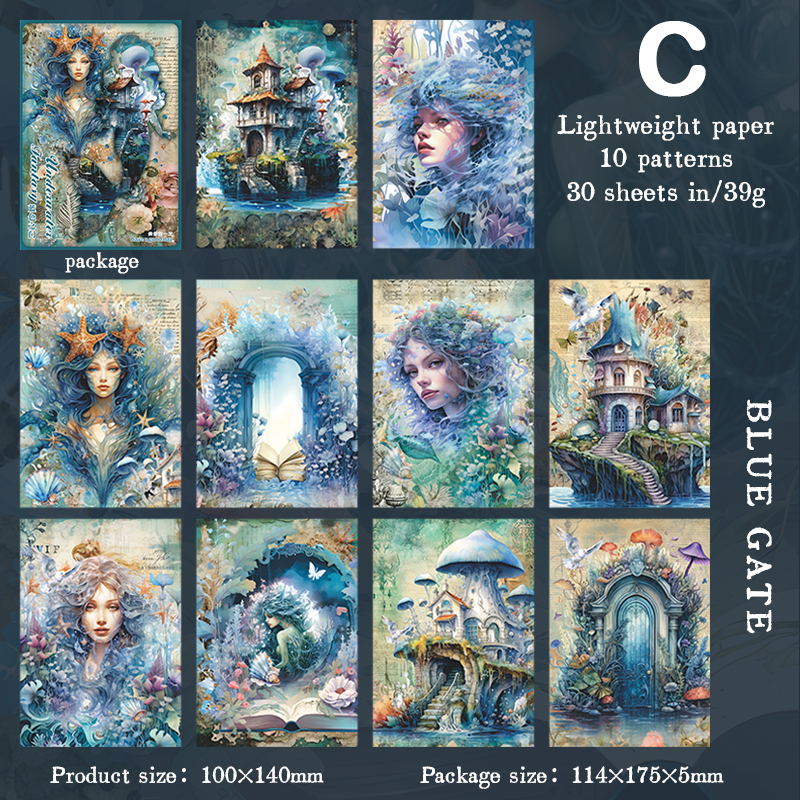 Underwater Mermaid Scrapbooking Paper