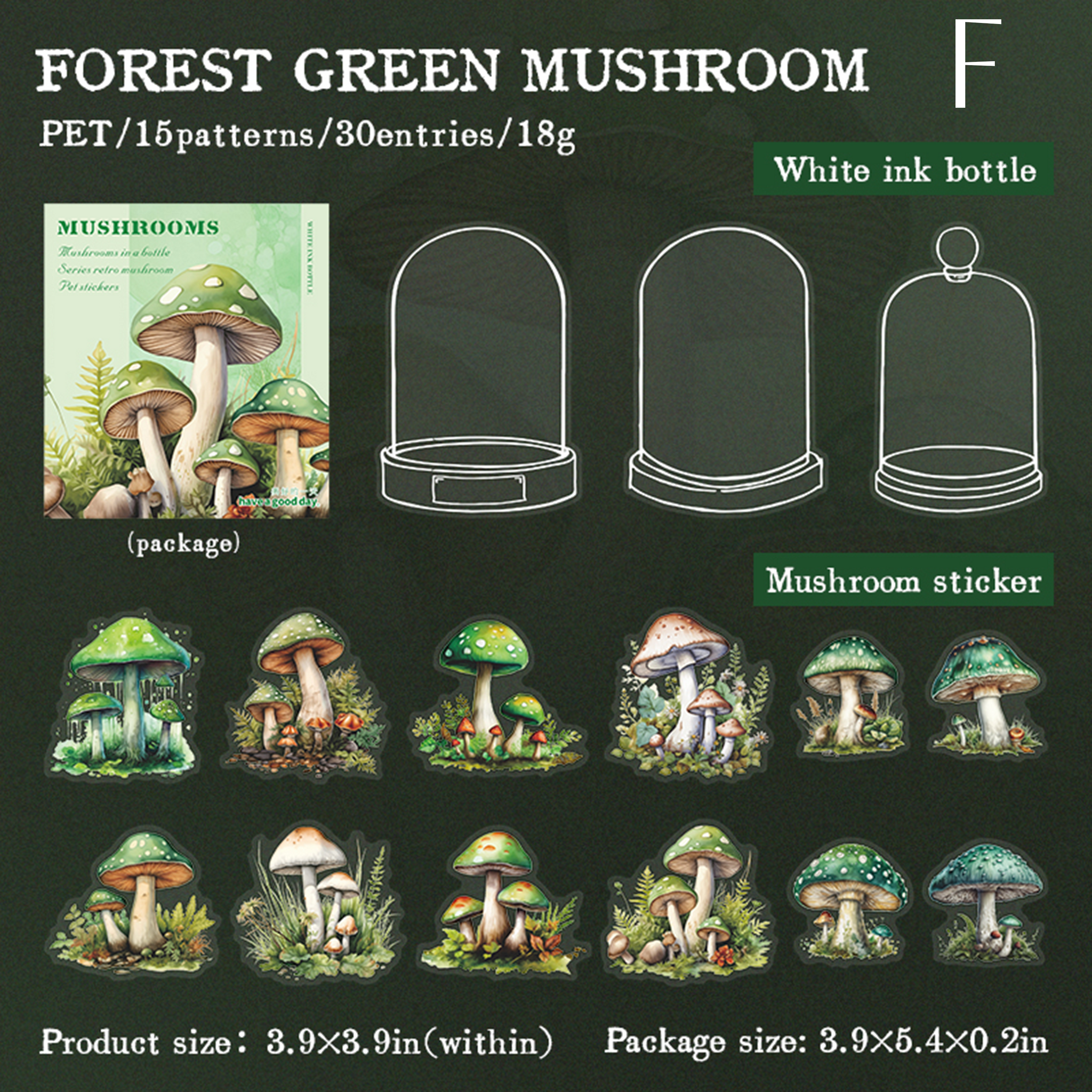  Mushrooms in a bottle Scrapbooking Journal PET Sticker For paper crafts