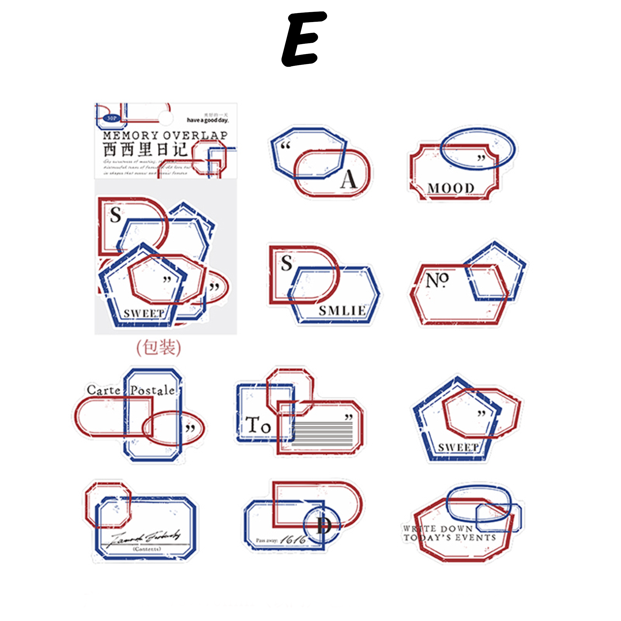 Memory Overlap Vintage Border Sticker