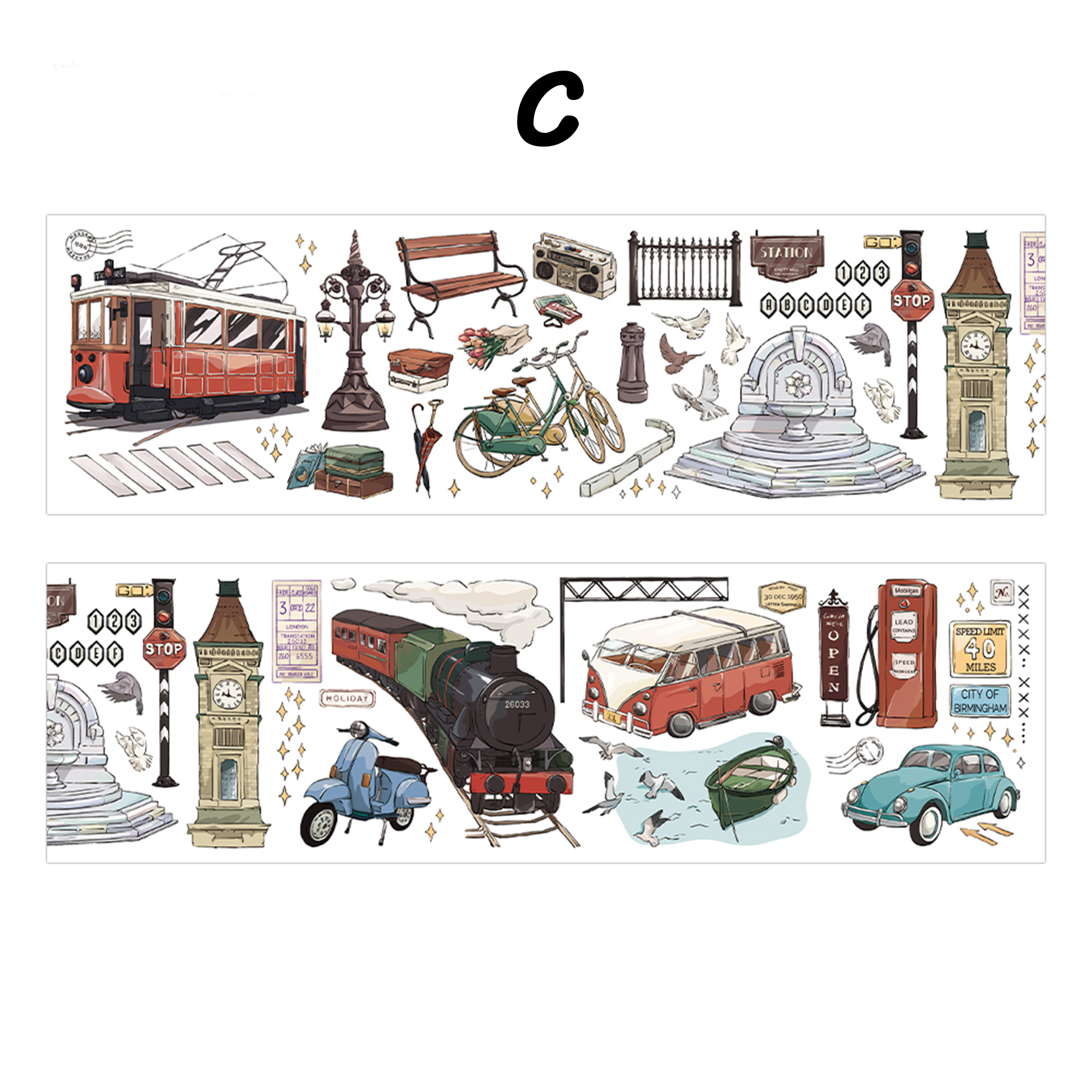 Travel Diary PET Sticker Tape