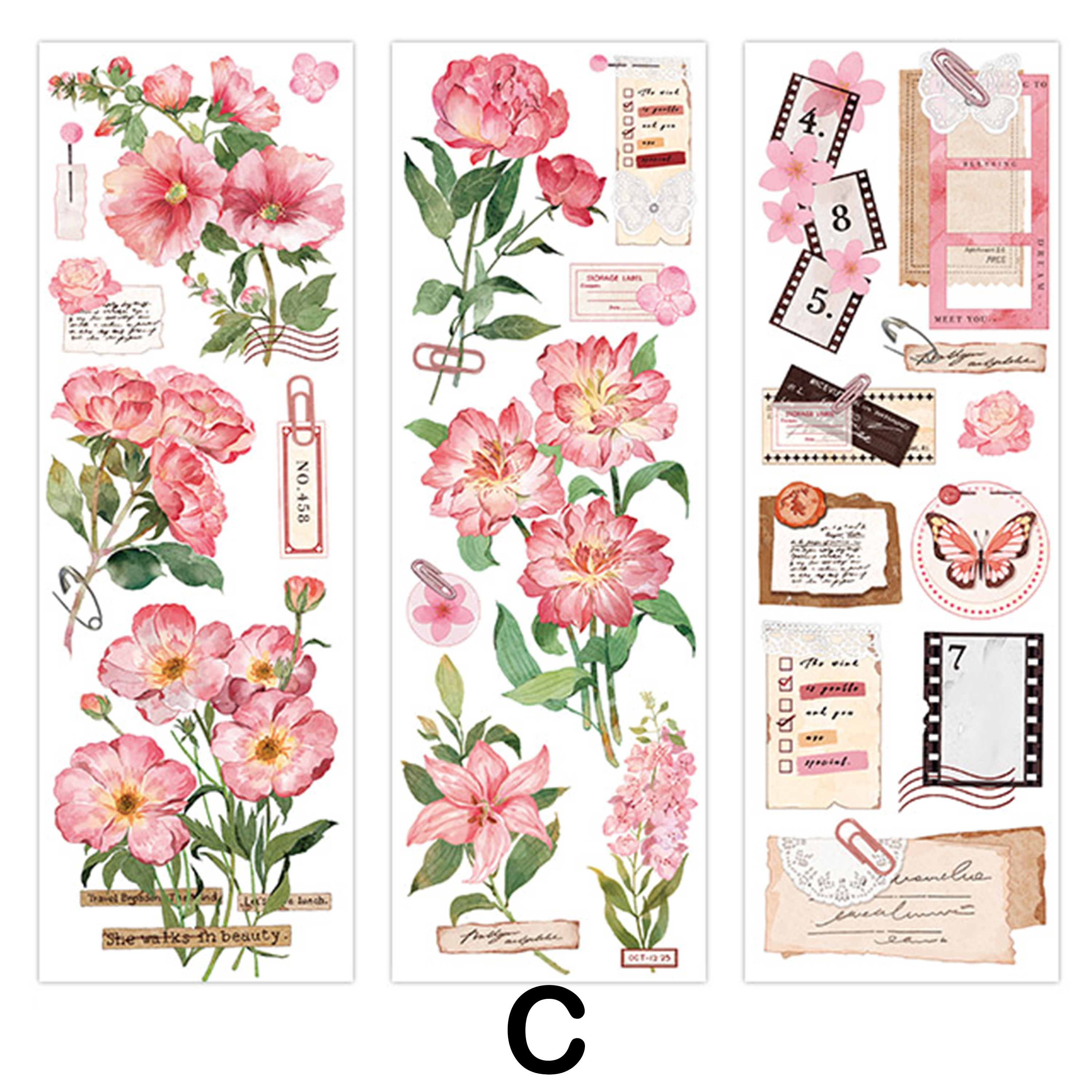 Flowering Letter Tape Sticker