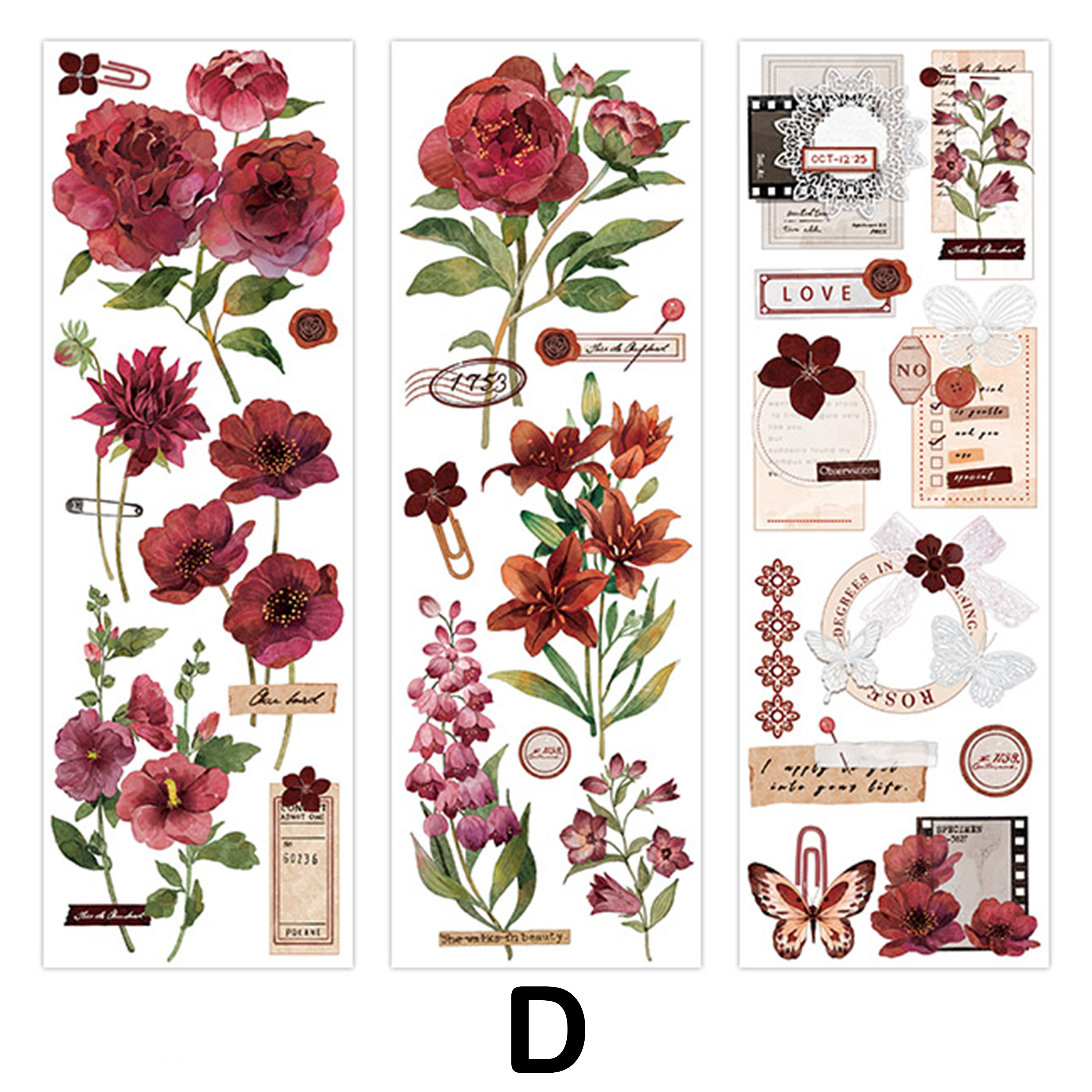 Flowering Letter Tape Sticker