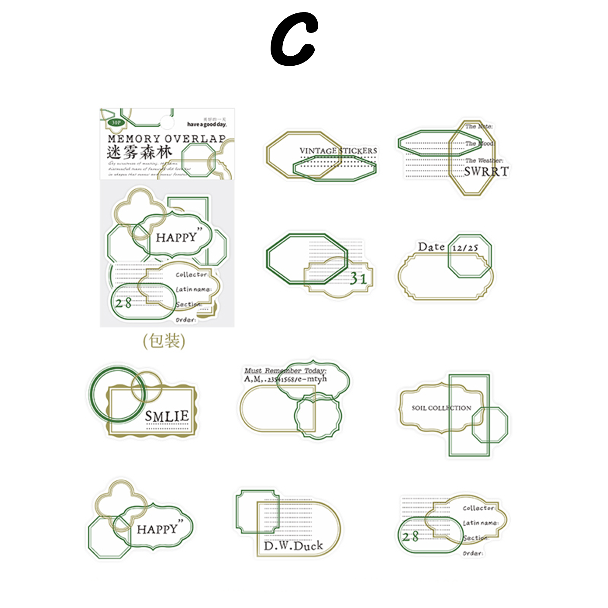 Memory Overlap Vintage Border Sticker