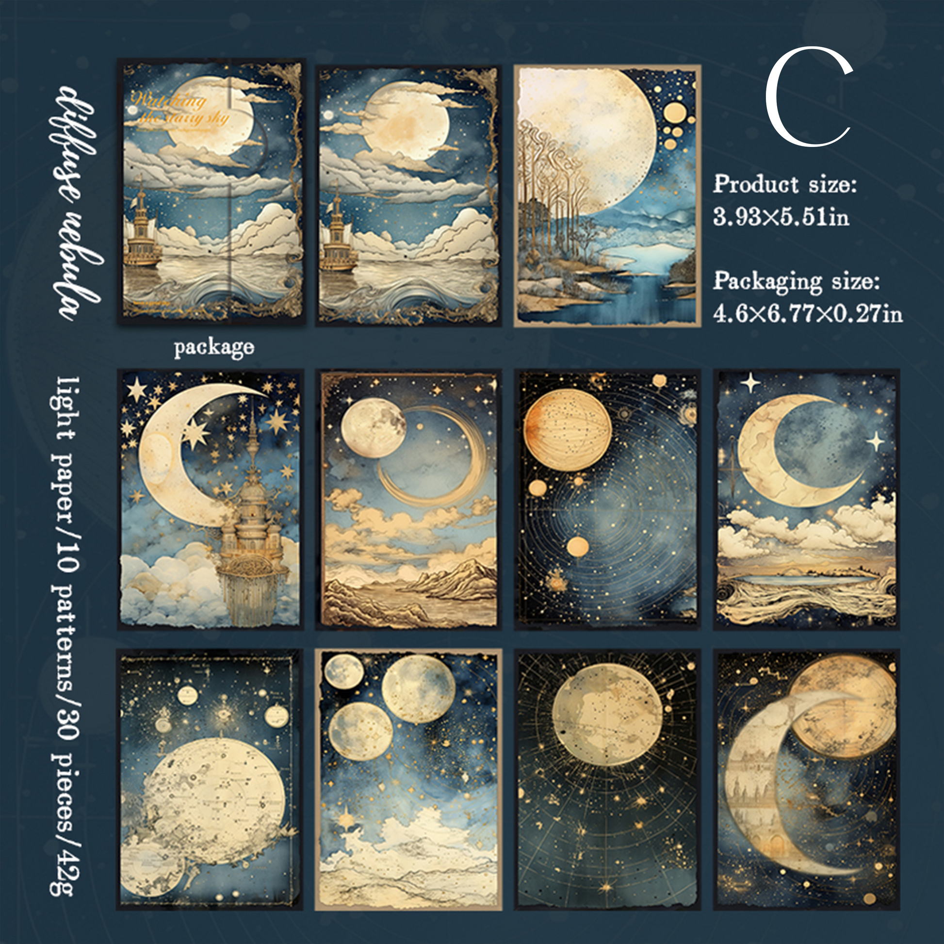 Watching The Starry Sky Journal Scrapbooking Paper For Paper Crafts