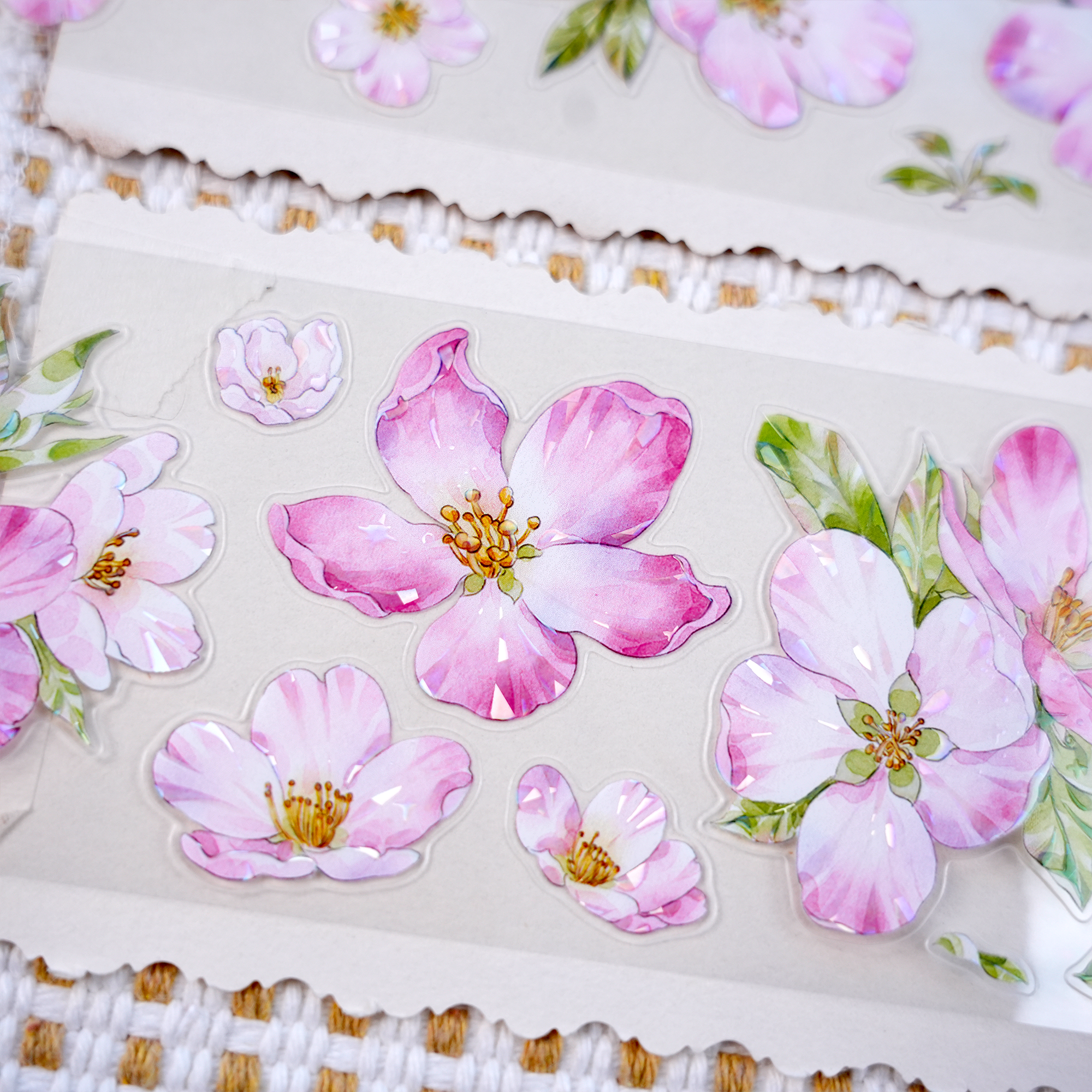 【MOOBOOM】Begonia Flower Vintage Flower Shell Light Foil Pre-cut PET Tape (6cm*5M)