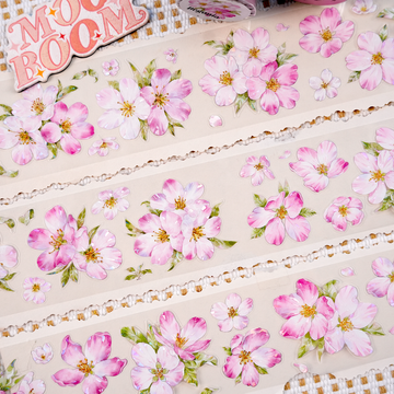 【MOOBOOM】Begonia Flower Vintage Flower Shell Light Foil Pre-cut PET Tape (6cm*5M)