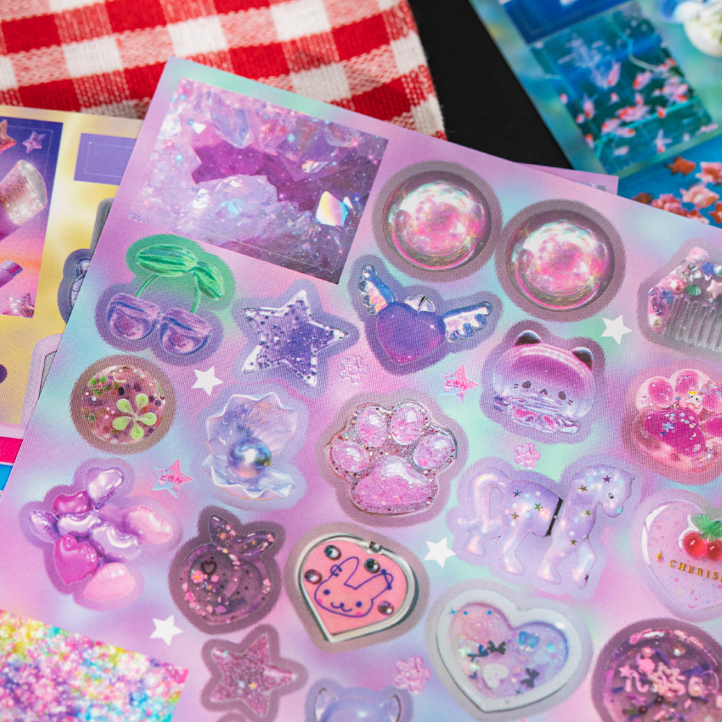 Millennial Retro Style Pre-cut Sticker Book for journaling and scrapbooking