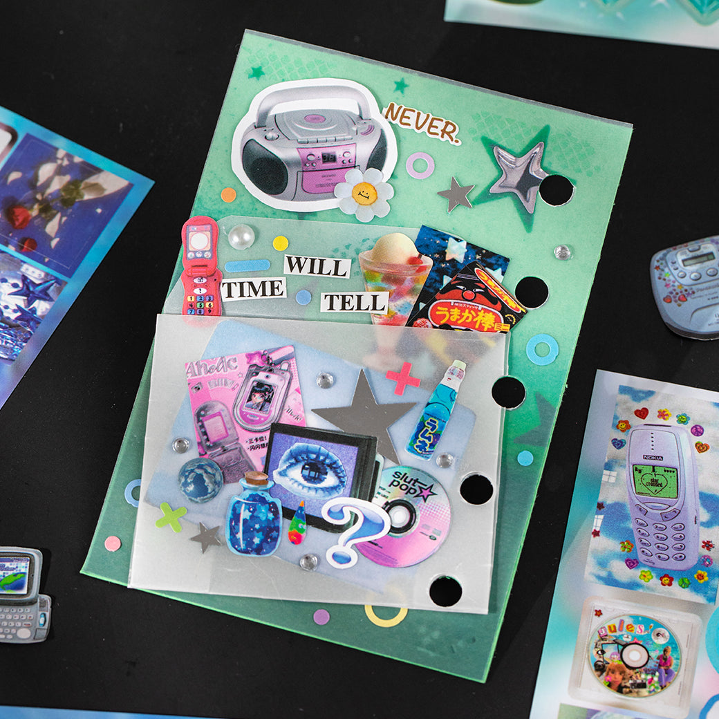 Millennial Retro Style Pre-cut Sticker Book for journaling and scrapbooking