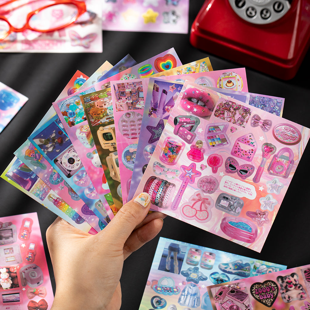 Millennial Retro Style Pre-cut Sticker Book for journaling and scrapbooking