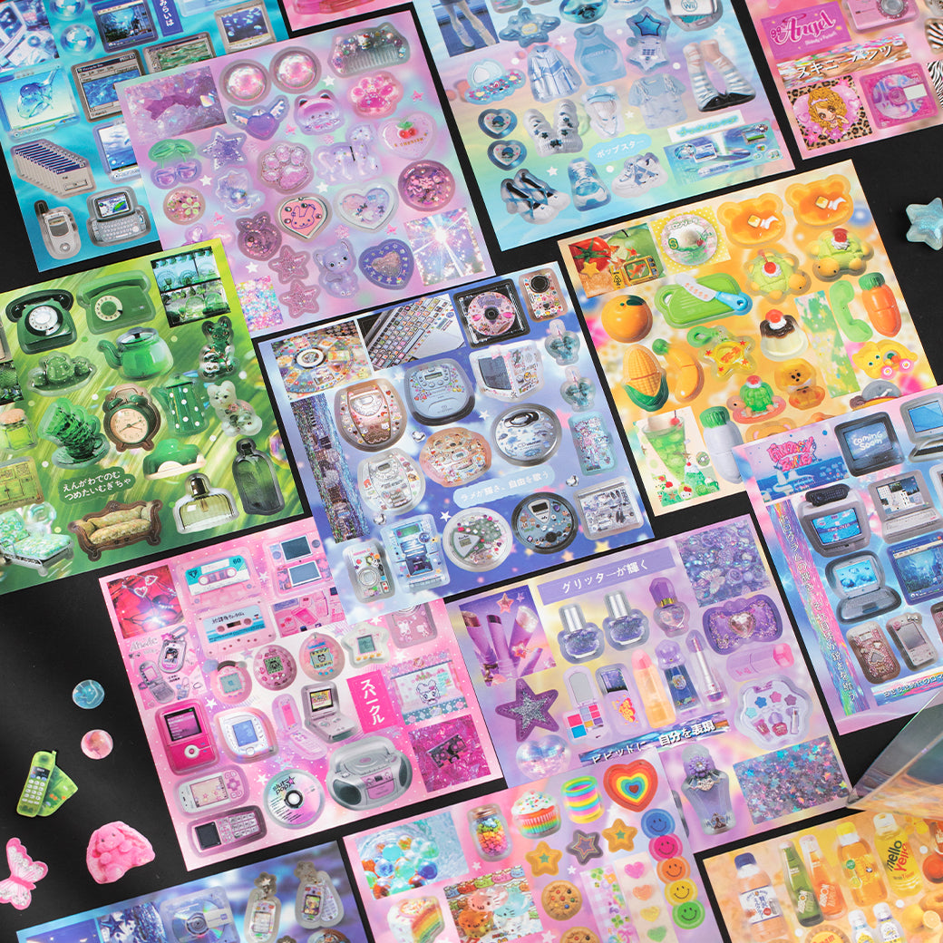 Millennial Retro Style Pre-cut Sticker Book for journaling and scrapbooking