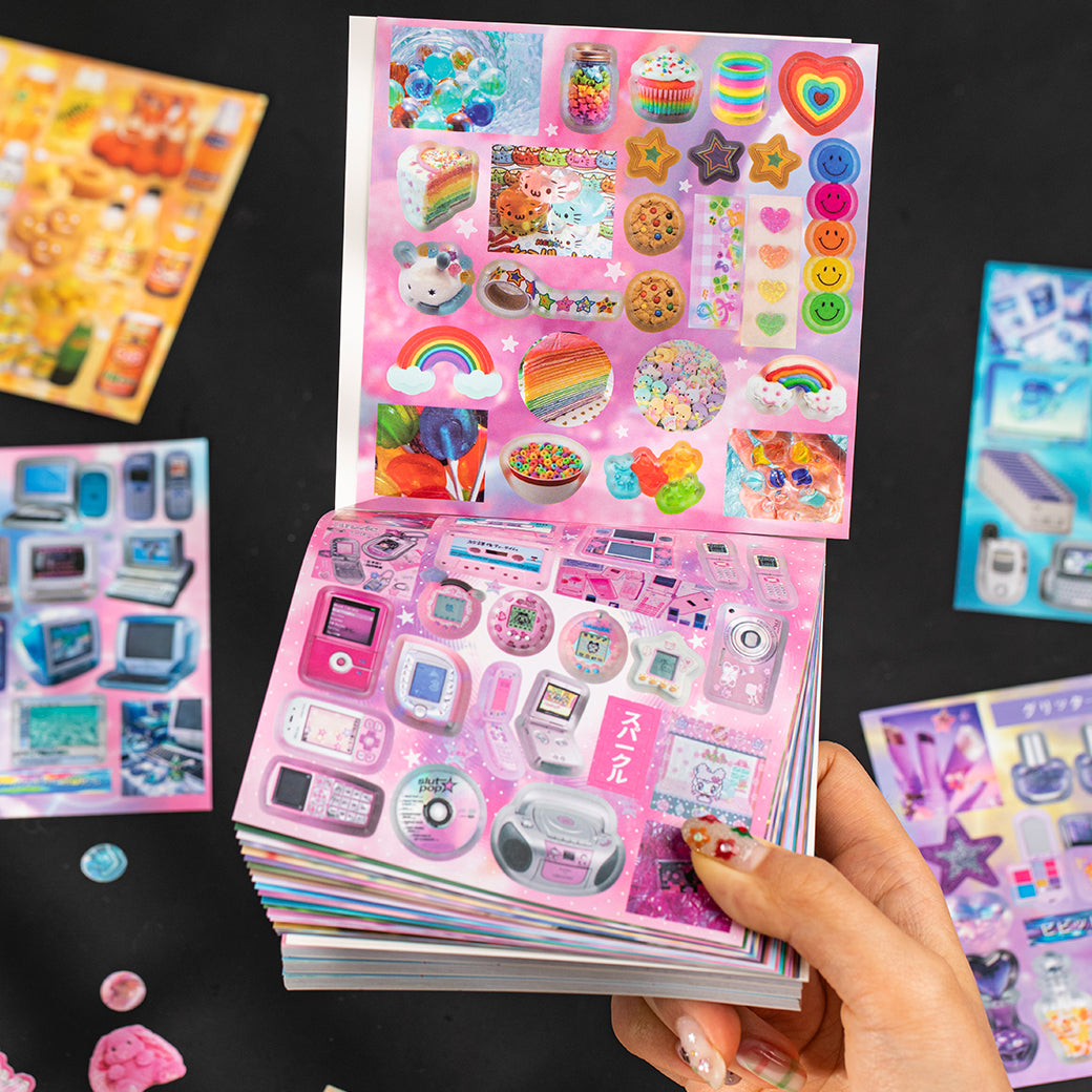 Millennial Retro Style Pre-cut Sticker Book for journaling and scrapbooking