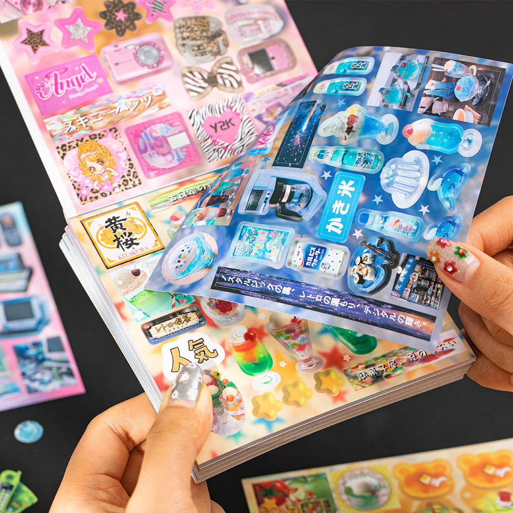 Millennial Retro Style Pre-cut Sticker Book for journaling and scrapbooking