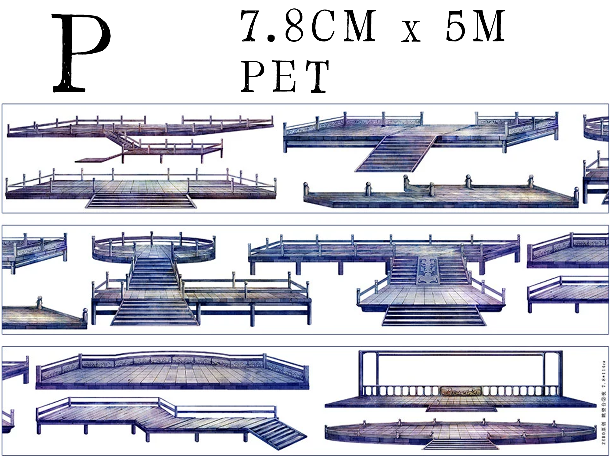 【ZERO】Ancient Chinese Figures & Construction Tape(42 Styles)(Whole Roll Tape)