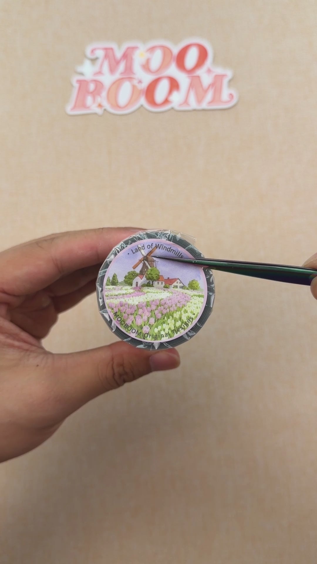 【MOOBOOM】Land of Windmills Pre-cut Landscape PET Tape