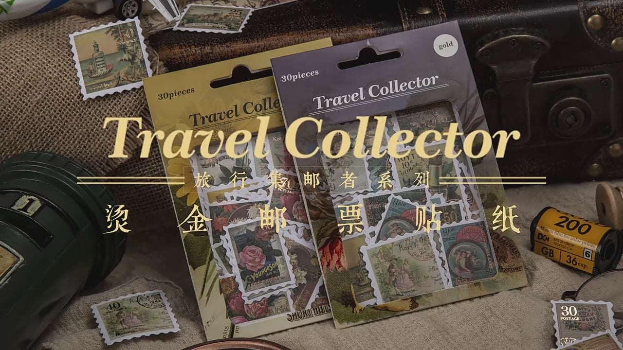 Travel stamp collector Foil Stickers