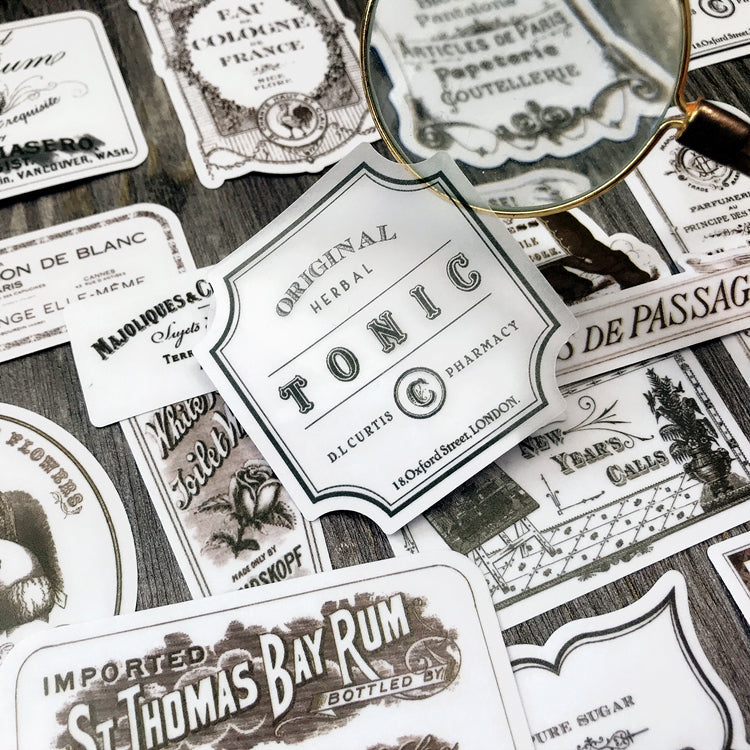 Vintage Vellum Logo Stickers 20PCS