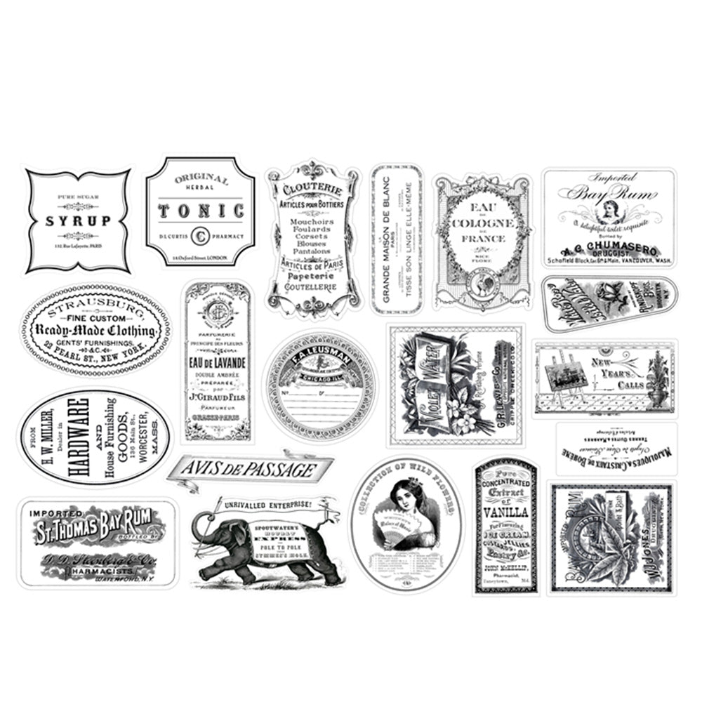 Vintage Vellum Logo Stickers 20PCS